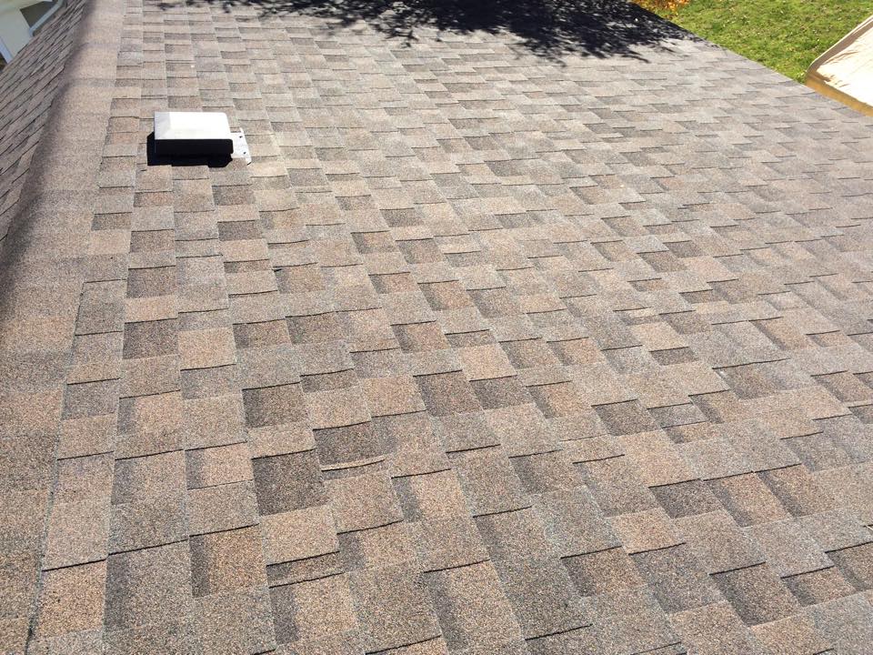 Roof with white vent overhead view